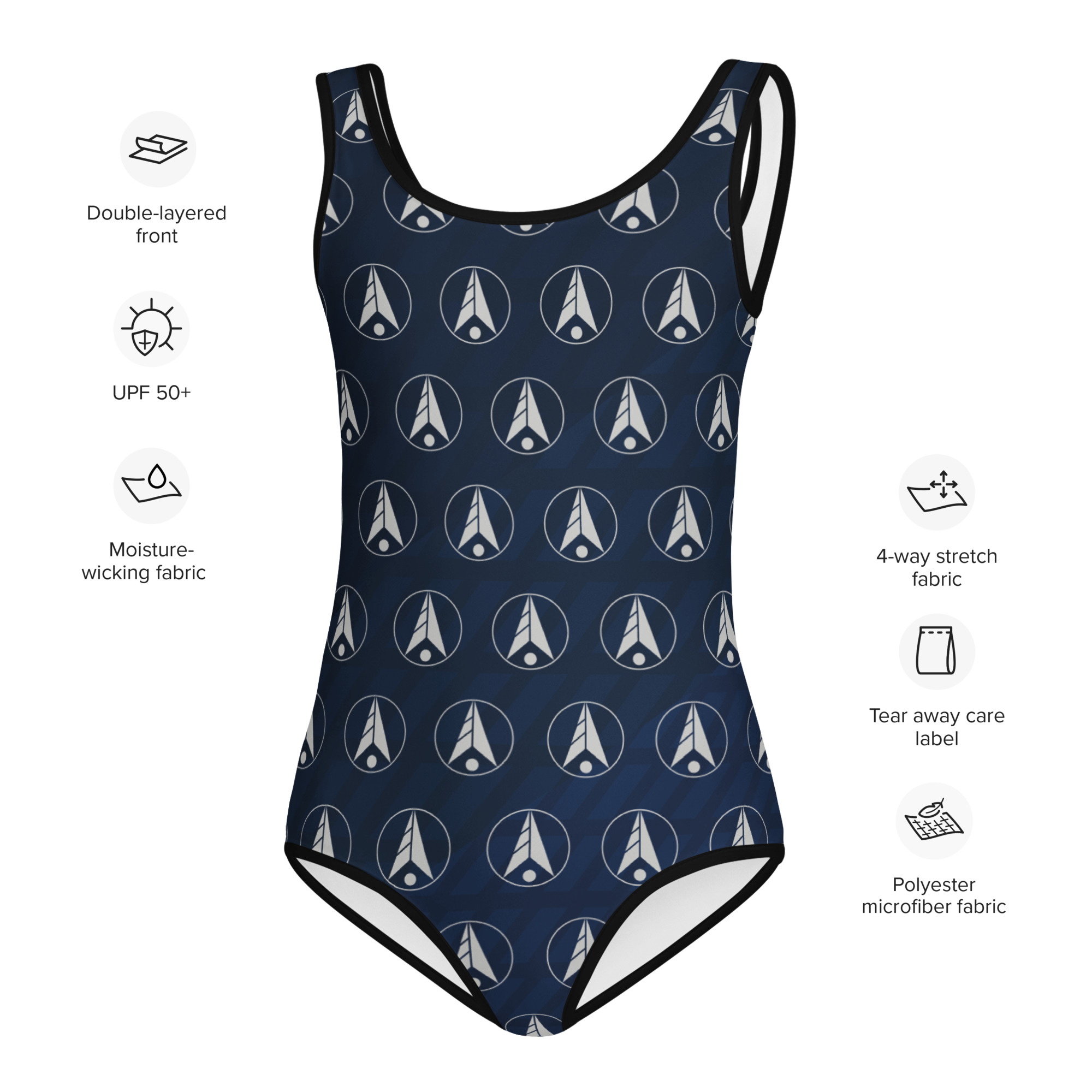 Geometric Navy Child Leotard - Image 5