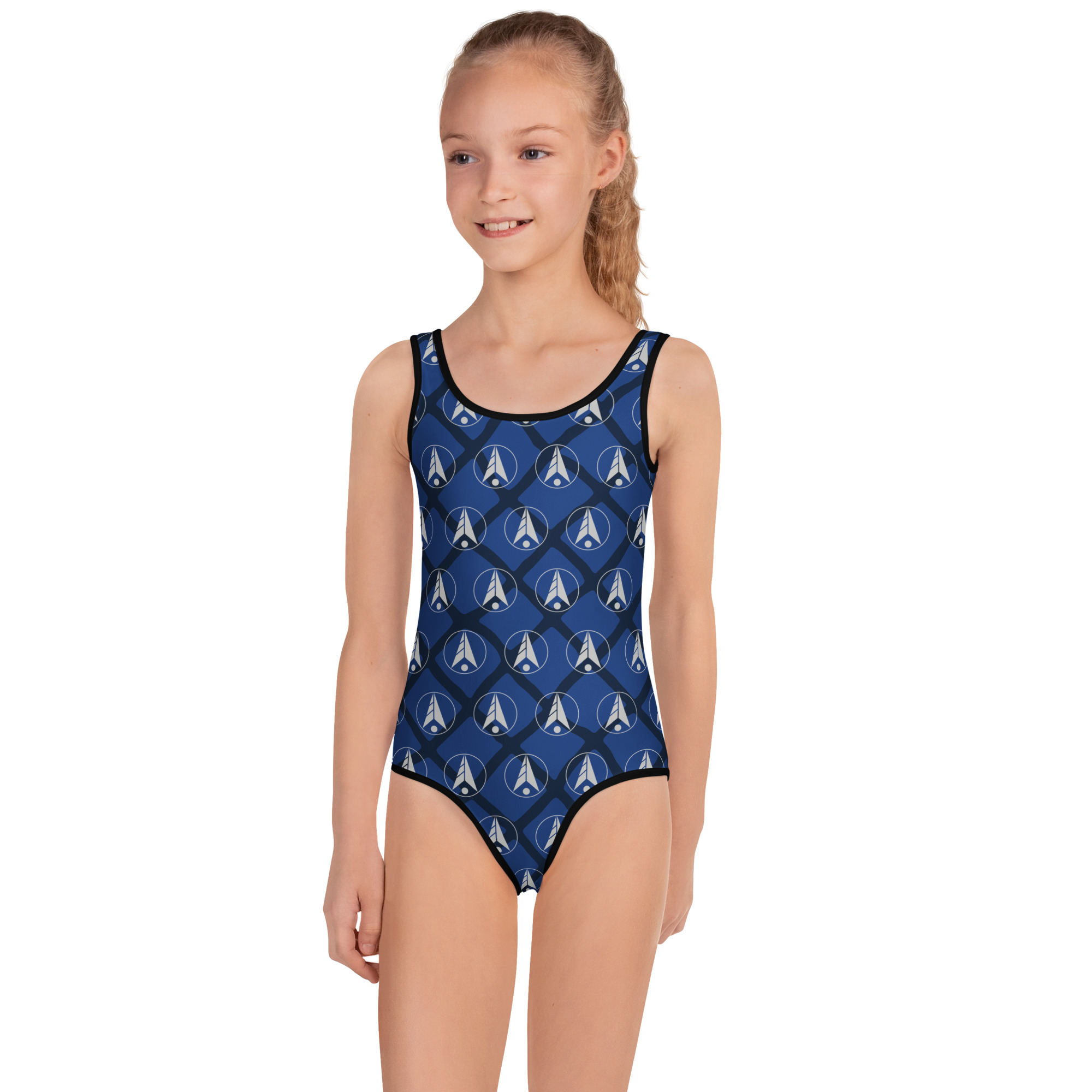 Blue Grid Child Leotard