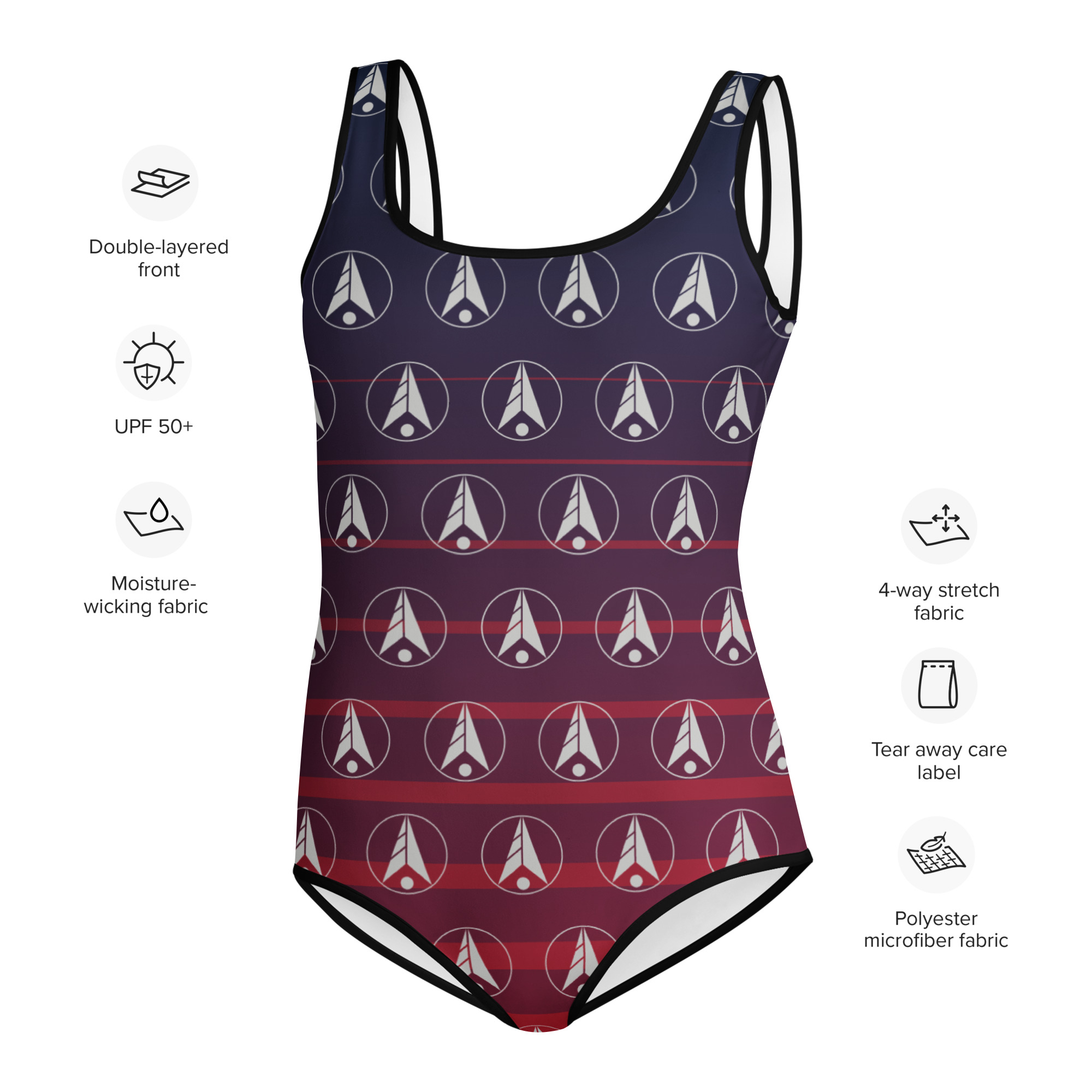 Ombré Red/Blue Youth Leotard - Image 5